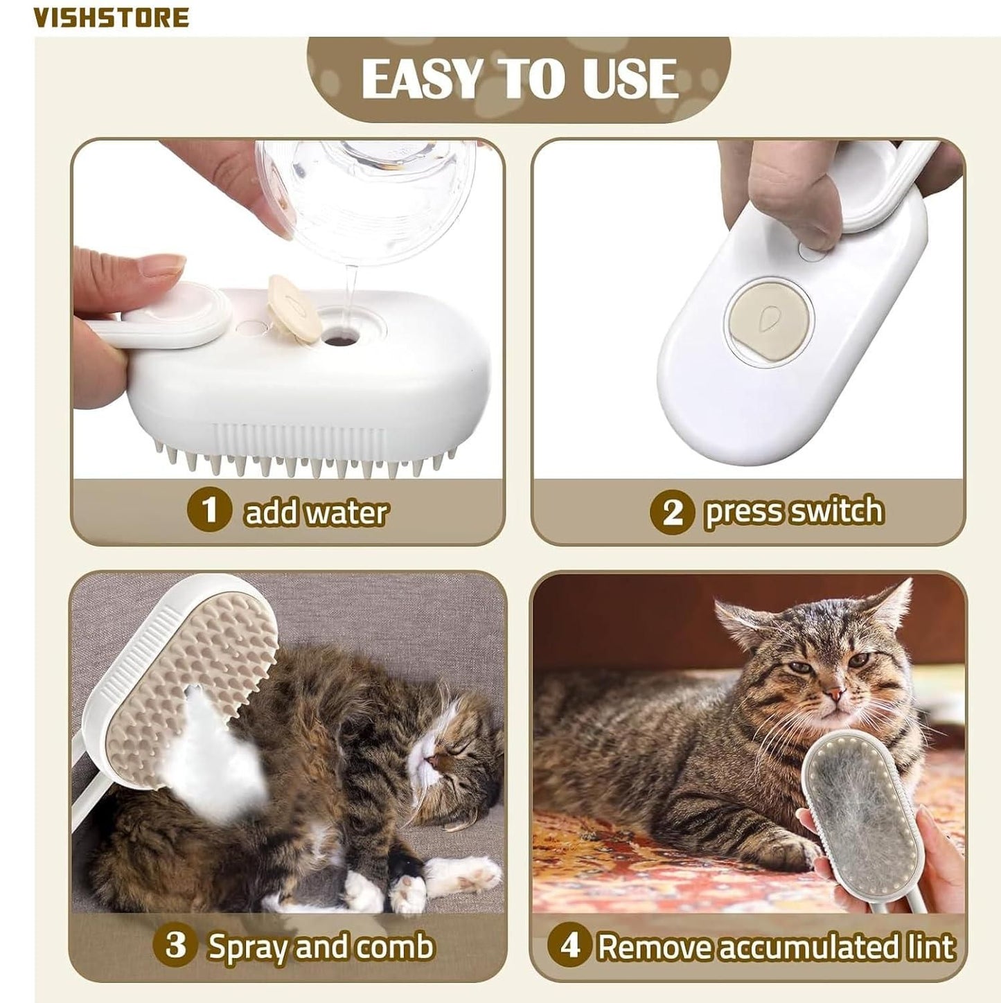 Petaww™ Steam Brush for Dogs & Cats