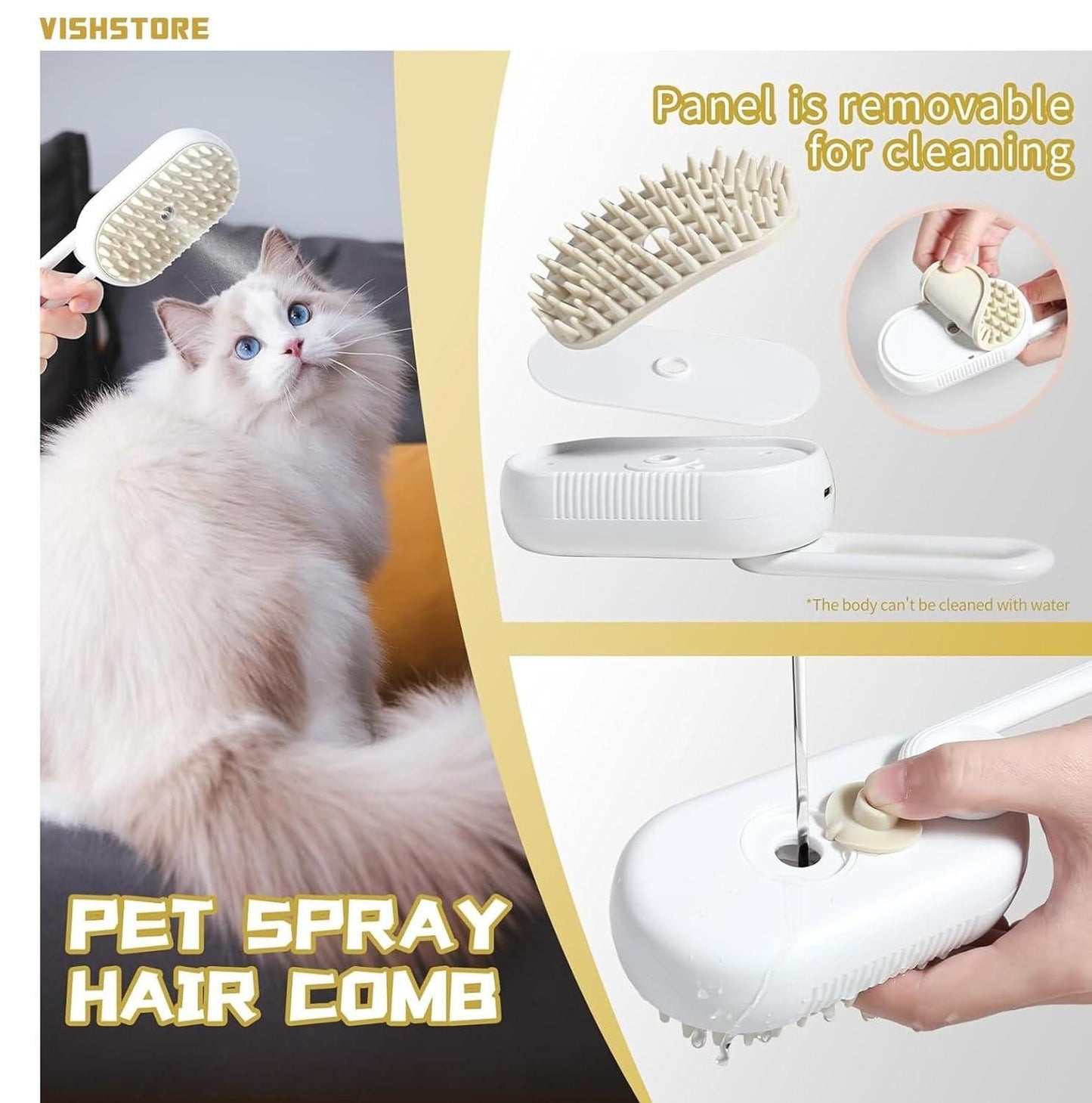 Petaww™ Steam Brush for Dogs & Cats